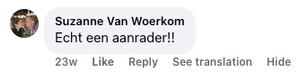 Comentário de Suzanne Van Woerkom